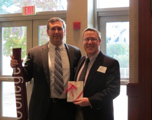 Scott Harris '95 and Michael '03 after receiving alumni awards